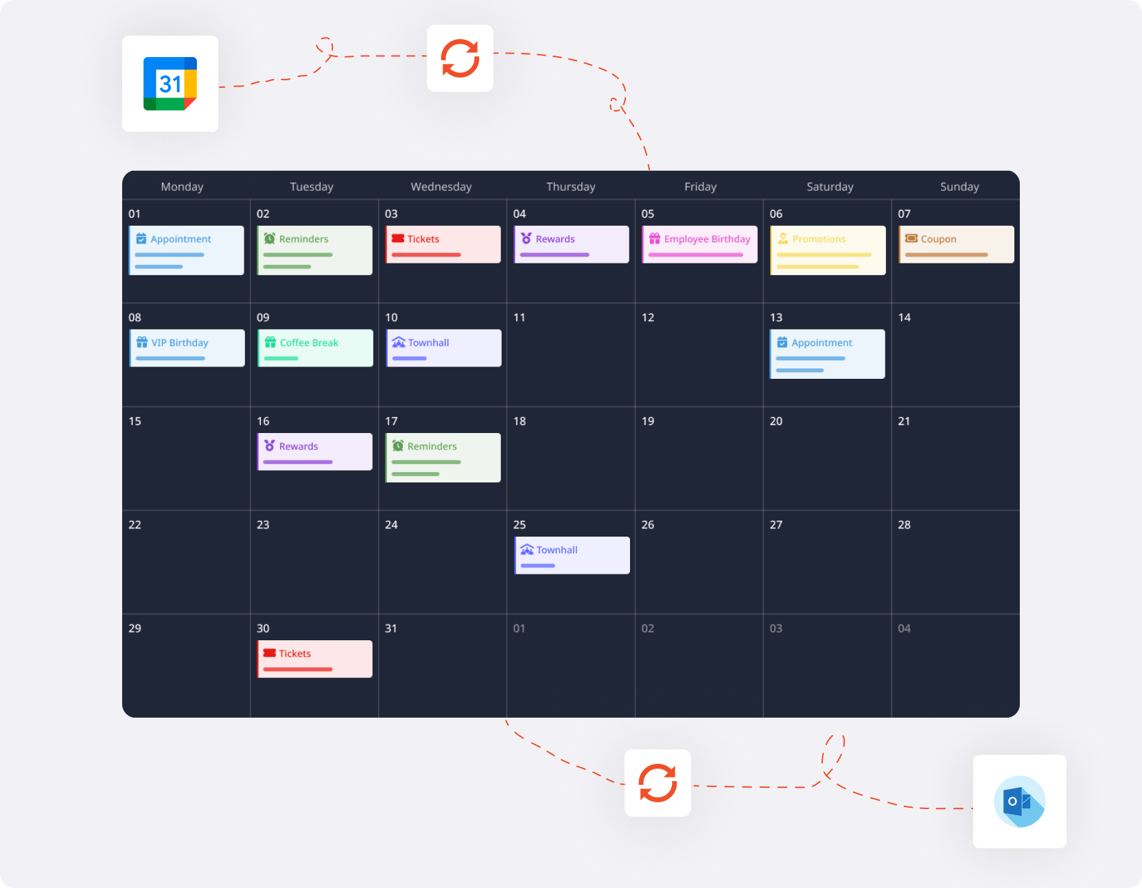 Google & Outlook Calendar Sync
