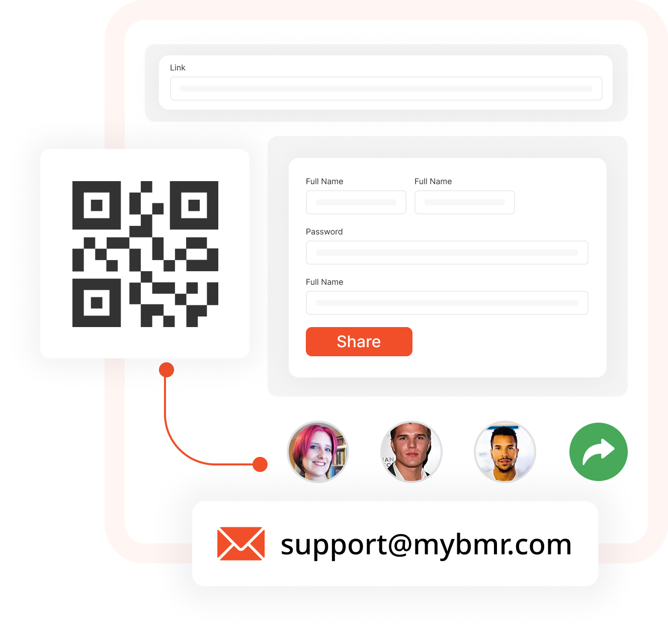 QR Code & Email Sharing