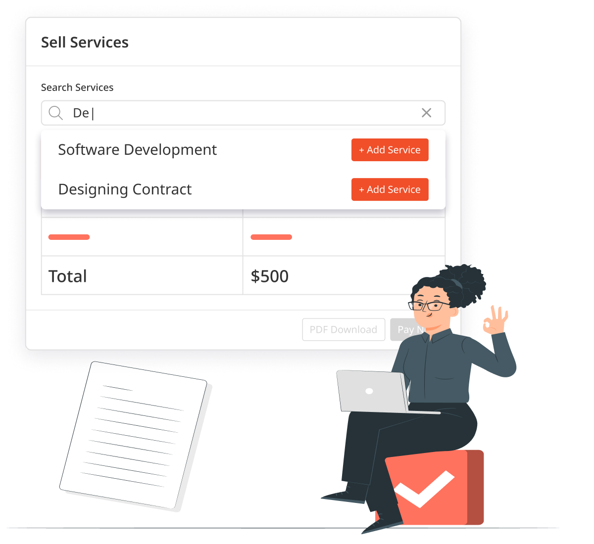 Sell Services through E-Sign Agreement